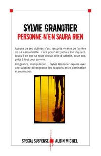 Couverture du livre Personne n'en saura rien - Sylvie Granotier