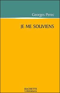 Couverture du livre Je me souviens - Georges Perec