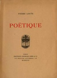 Couverture du livre Poëtique - Pierre Lous