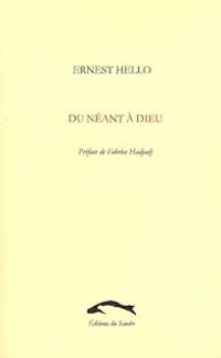 Couverture du livre Du néant à Dieu - Ernest Hello