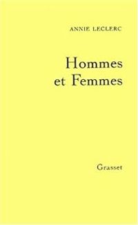 Couverture du livre Hommes et femmes - Annie Leclerc