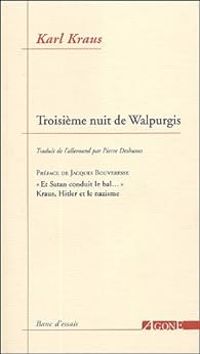 Couverture du livre Troisième nuit de Walpurgis - Karl Kraus