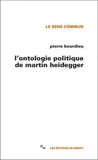 Couverture du livre L'ontologie politique de Martin Heidegger - Pierre Bourdieu