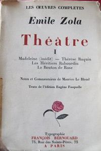 Couverture du livre Théâtre I  - Mile Zola