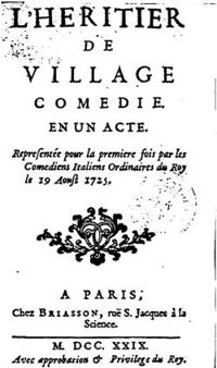 Pierre De Marivaux - L'héritier de village : comédie en un acte