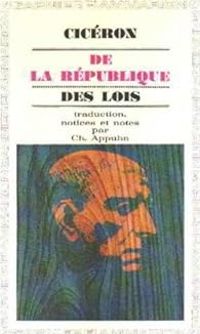 Couverture du livre De la République - Des lois - Ciceron 