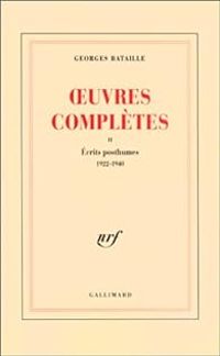 Couverture du livre Oeuvres Complètes 02  - Georges Bataille