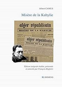 Couverture du livre Misère de la Kabylie - Albert Camus