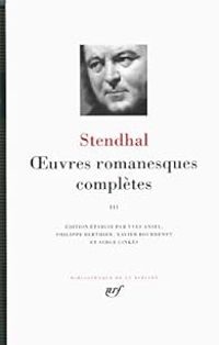 Couverture du livre Oeuvres romanesques complètes - Stendhal 