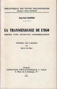 Couverture du livre La Transcendance de l'égo - Jean Paul Sartre