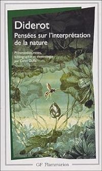 Couverture du livre Pensées sur l'interprétation de la nature - Denis Diderot